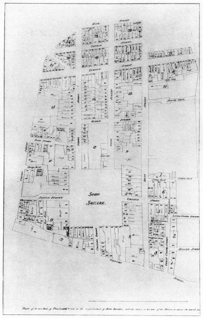 Plan van het landgoed van de hertog van Portland, Soho Square, Londen, 1907 door Unbekannt