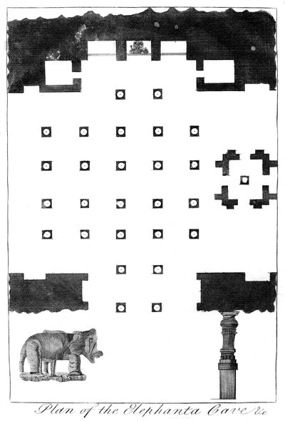 Plan van de Elephanta Grotten, India, 1799 door Unbekannt