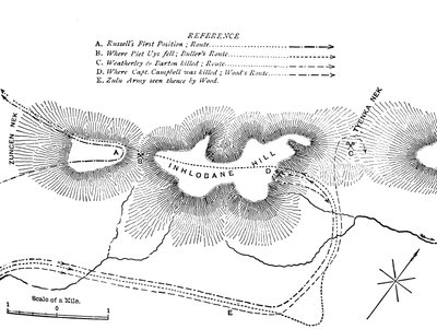 Plan van de strijd op de Inhlobane-berg, 28 maart 1979, ca. 1880 door Unbekannt