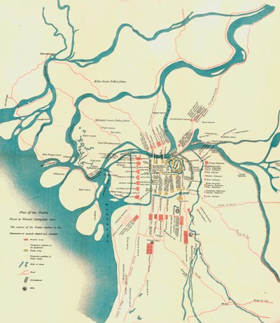 Plan van de eerste of wintercampagne van Osaka door Unbekannt