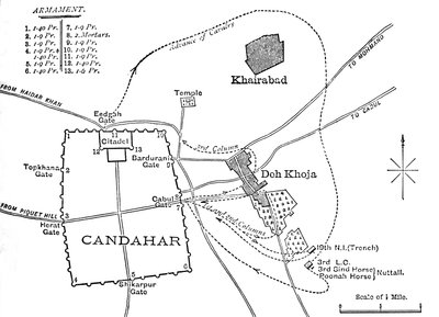 Plan van de uitval van Candahar, 16 aug. 1880, c1880 door Unbekannt