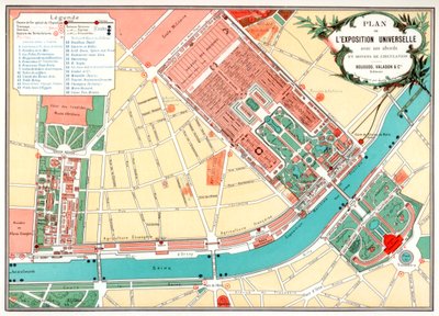 Plan van de Universele Tentoonstelling, Parijs, 1889 door Unbekannt