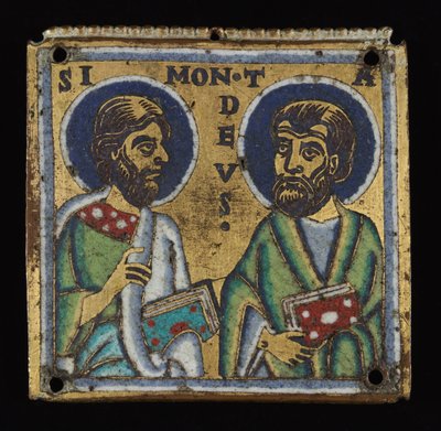 Plaque Paar: Simon en Thaddaeus en Thomas en Matteüs, ca. 1160 door Unbekannt