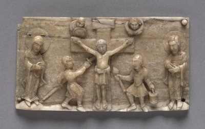 Plaquette van een draagbaar altaar met de kruisiging door Unbekannt