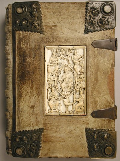 Plaquette met Christus in Majesteit en de Vier Evangelisten, 1000-1100 door Unbekannt