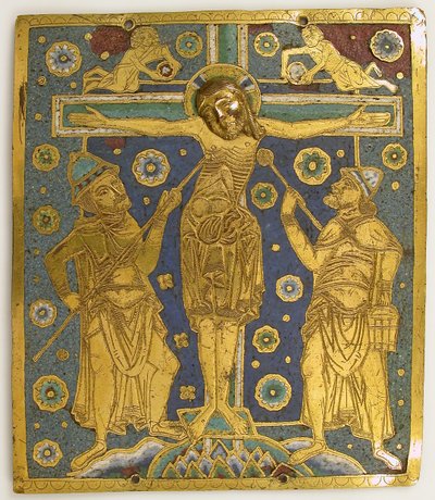 Plaquette met de kruisiging tussen Longinus en Stephaton en personificaties..., Duits, ca. 1200 door Unbekannt