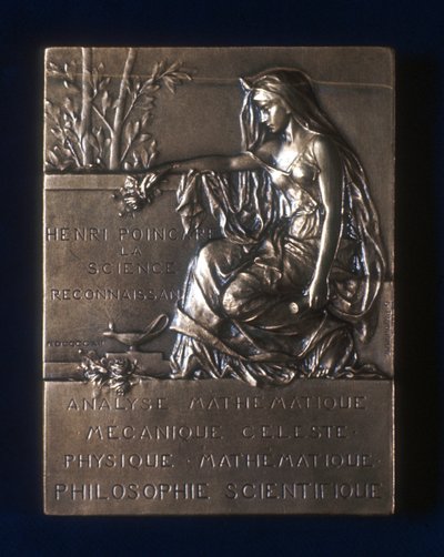 Plaquette ter herdenking van de dood van Henri Poincare, Franse wiskundige, 1912 door Unbekannt