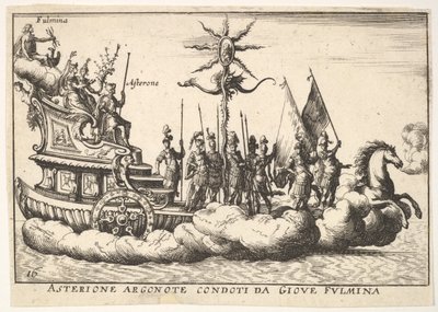 Plaat 16: De Argonaut Asterion geleid door een jonge figuur van bliksem, 1664 door Unbekannt