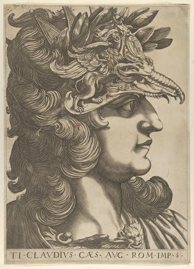 Plaat 5: Tiberius Claudius in profiel naar rechts, uit 