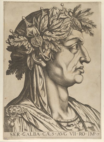 Servius Galba in profiel naar rechts, uit 