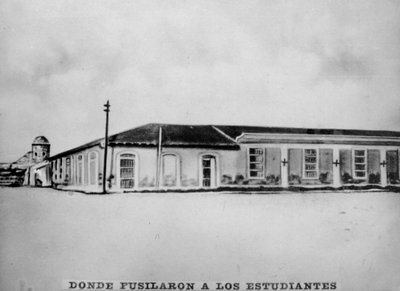 Plaza la Punta, waar de medische studenten werden geëxecuteerd, 1871 door Unbekannt