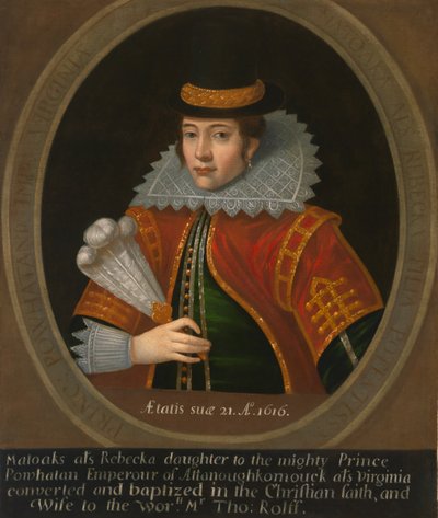 Pocahontas, na 1616 door Unbekannt