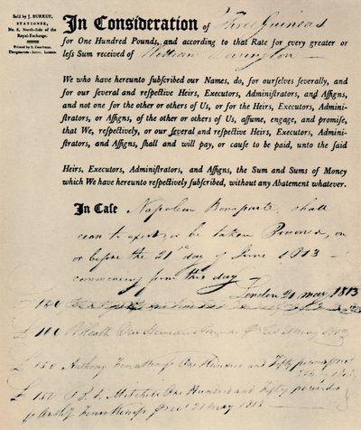 Levensverzekering van Napoleon door Unbekannt