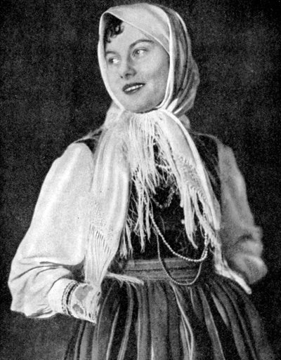 Poolse vrouw in traditionele kleding, 1936 door Unbekannt