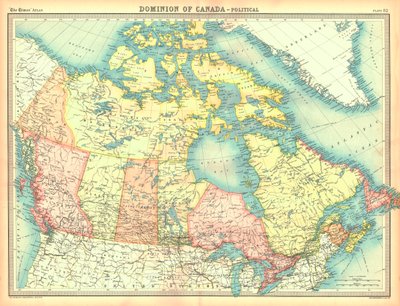 Politieke kaart van het Dominion van Canada door Unbekannt