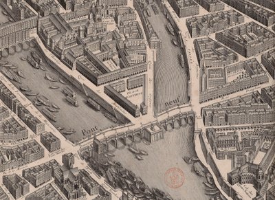Pont Neuf. Plan de Paris, genaamd Turgot, 1739 door Unbekannt