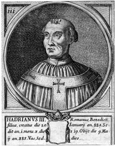 Paus Adrianus III door Unbekannt
