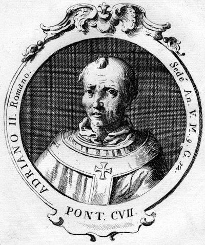 Paus Adrianus II door Unbekannt