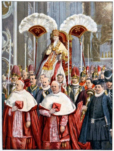 Paus Leo XIII in de Basiliek van Sint-Pieter, Rome door Unbekannt