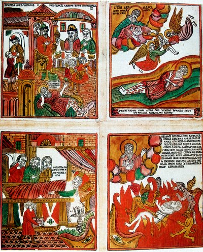 Populaire Russische religieuze prent, 19e eeuw door Unbekannt