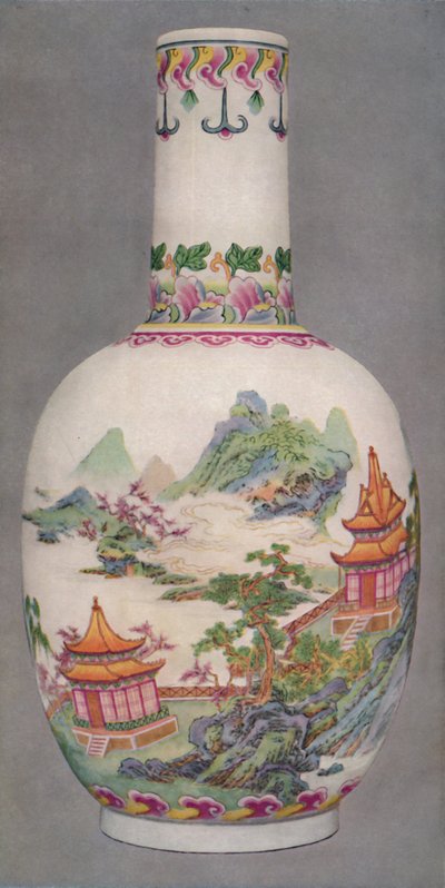 Porseleinen fles in de Ku Yueh Hsuan-stijl. ChIen Long-periode, 1736-1796, 1928 door Unbekannt