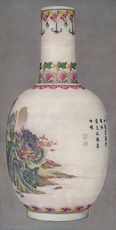 Porseleinen fles in de Ku Yueh Hsuan-stijl, Qianlong-periode, 1736-1796, 1928 door Unbekannt