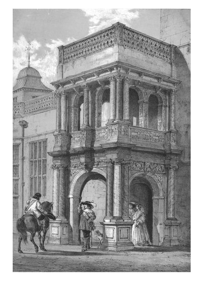 Portiek bij Audley End, Essex, ca. 1840 door Unbekannt