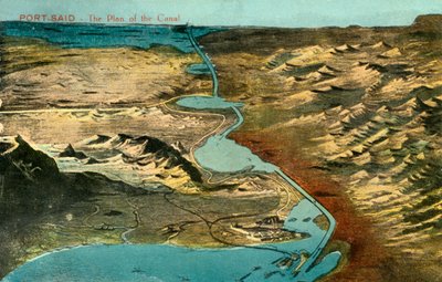 Port-Said - Het plan van het kanaal, ca. 1918-1939 door Unbekannt