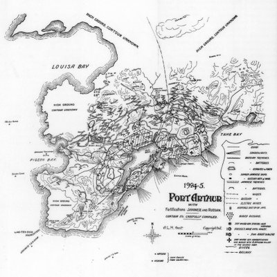 Port Arthur, Mantsjoerije, met Japanse en Russische vestingwerken, Russisch-Japanse oorlog door Unbekannt