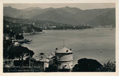 Portofino - Castello Braun en Panorama Golfo Tigulio, ca. 1900 door Unbekannt