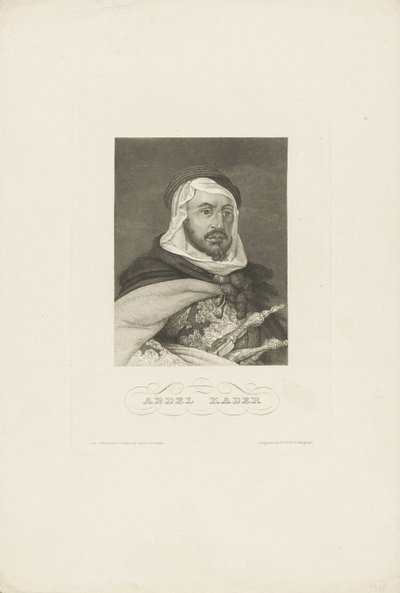 Portret van Abdelkader ibn Muhieddine, ca. 1860 door Unbekannt