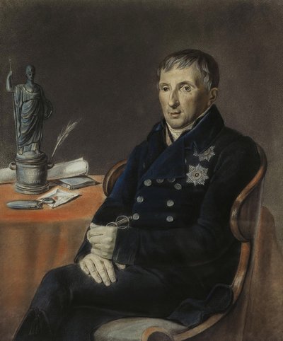 Portret van Alexey Nikolayevich Olenin 1763-1843, 1833 door Unbekannt