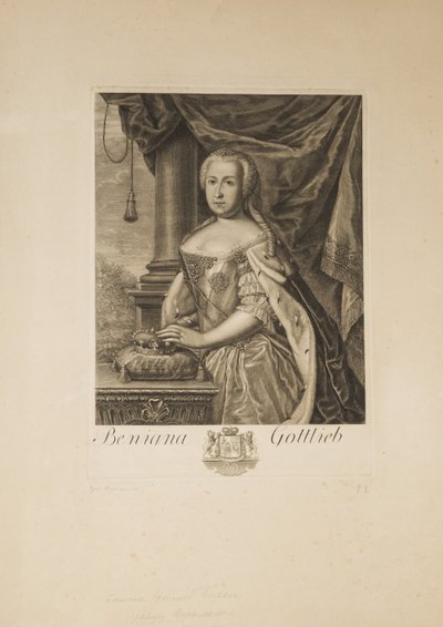 Portret van Benigna Gottlieb von Biron, hertogin van Courland door Unbekannt