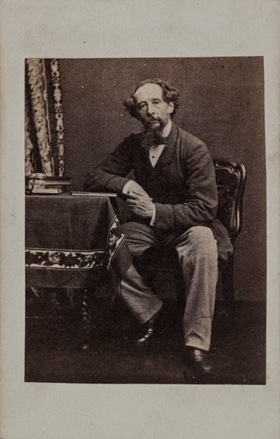 Portret van Charles Dickens 1812-1870, 1860s door Unbekannt