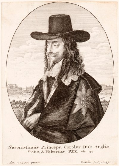 Portret van Karel I, uitgegeven 1649 door Unbekannt