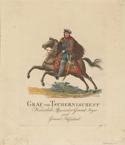 Portret van graaf Alexander Ivanovich Chernyshov 1786-1857, 1813 door Unbekannt