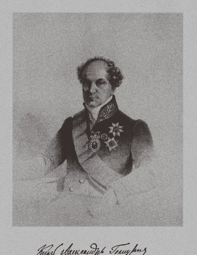 Portret van graaf Alexander Nikolayevich Golitsyn 1773-1844, ca. 1840 door Unbekannt