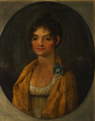 Portret van gravin Anna Alexeyevna Orlova van Chesma 1785-1848, c. 1805-1810 door Unbekannt