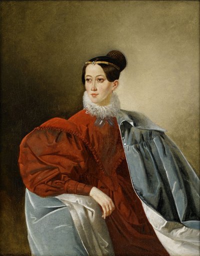 Portret van Gravin Yelizaveta Ivanovna Kropotkina, geboren Dorokhova door Unbekannt