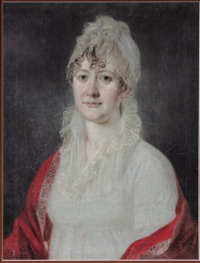 Portret van Elizaveta Alexeevna Arsenyeva, née Stolypina 1773-1845, begin 19e eeuw door Unbekannt