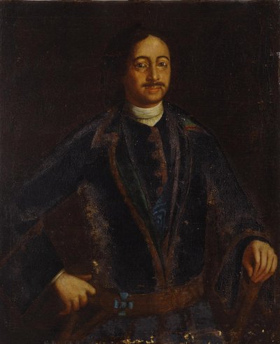 Portret van Keizer Peter I de Grote 1672-1725, Begin 18e eeuw door Unbekannt