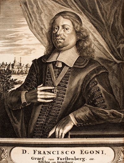 Portret van Franz Egon von Fürstenberg-Heiligenberg 1626-1682, prins-bisschop van Straatsburg, 1675 door Unbekannt