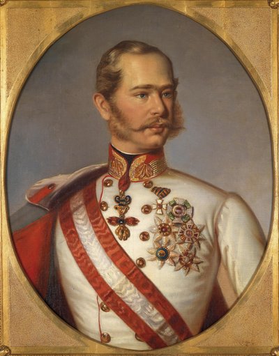 Portret van Franz Joseph I van Oostenrijk, ca. 1855 door Unbekannt