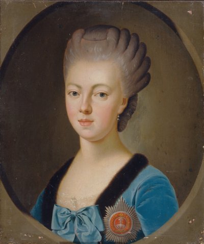 Portret van groothertogin Natalia Alexeyevna van Rusland 1755-1776, prinses Wilhelmina Louisa van Hessen-Darmstadt, 1770s door Unbekannt
