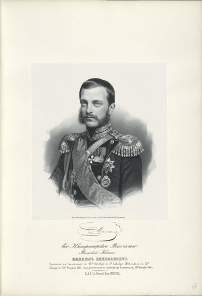 Portret van Groothertog Michael Nikolaevich van Rusland 1832-1909, 1858 door Unbekannt