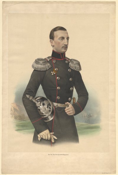 Portret van Groothertog Nikolai Nikolayevich van Rusland 1831-1891, 1860 door Unbekannt