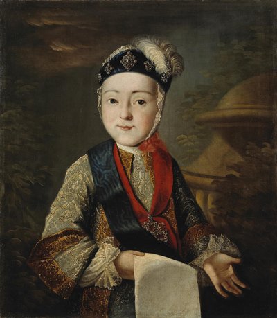 Portret van Groothertog Peter III. 1728-1762 als kind, 18e eeuw door Unbekannt