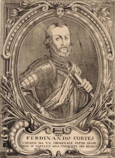 Portret van Hernán Cortés 1485-1547 door Unbekannt
