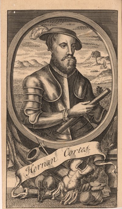 Portret van Hernán Cortés door Unbekannt