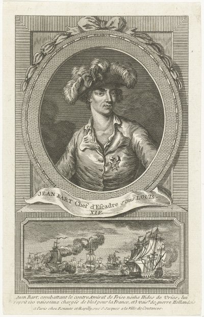 Portret van Jean Bart 1650-1702, 1694 door Unbekannt